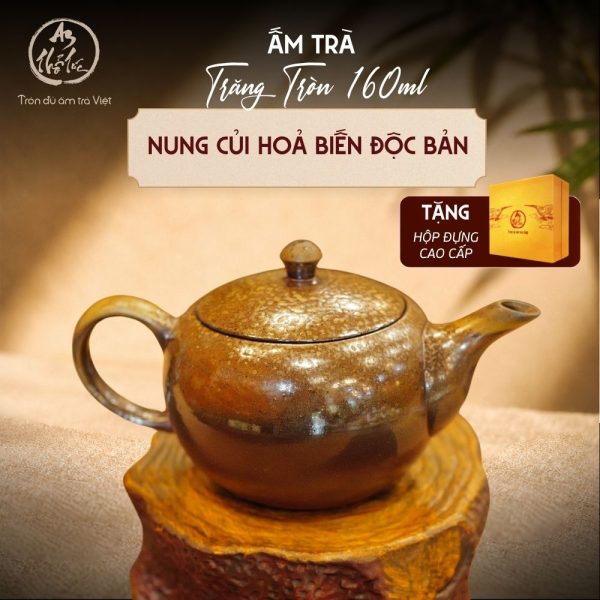 Ấm Trăng Tròn Nhỏ Nung Củi