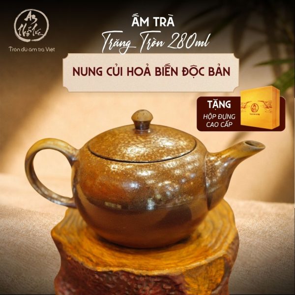 Ấm Trăng Tròn To Nung Củi