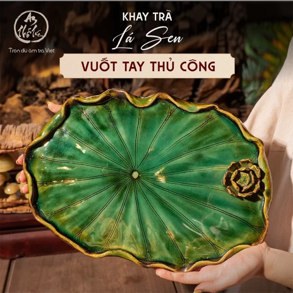 Khay Trà Lá Sen Vuốt Tay