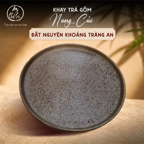 Khay Trà Gốm Nung Củi